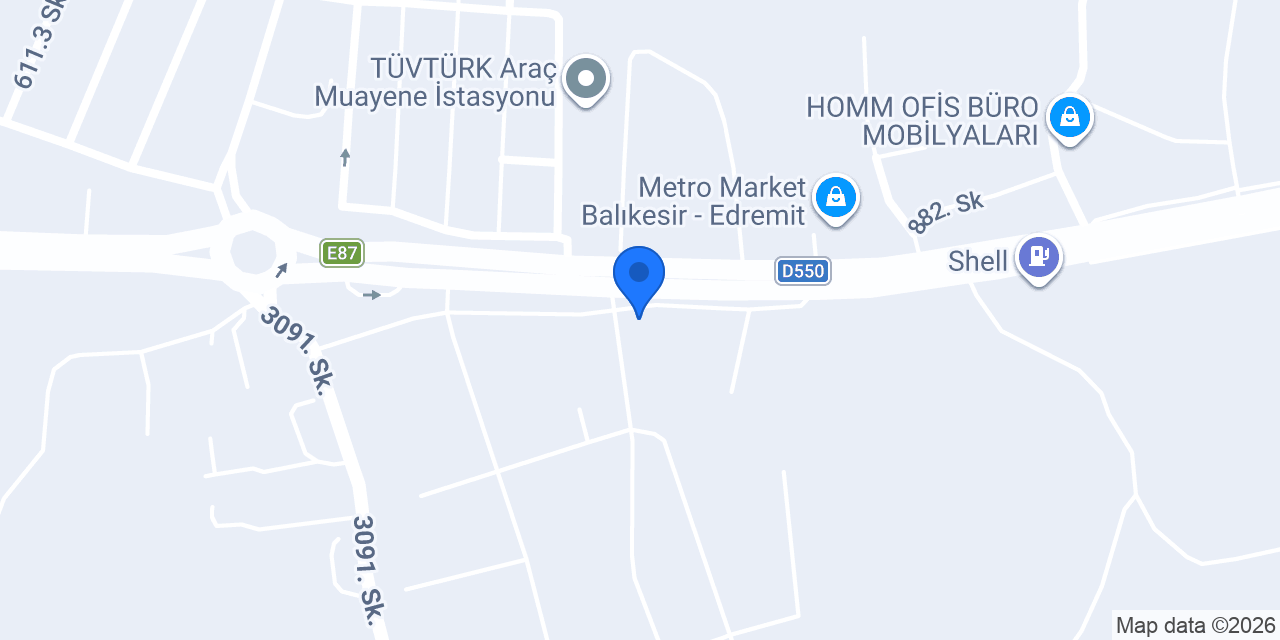 A Börek Sanayi Şubesi konumu