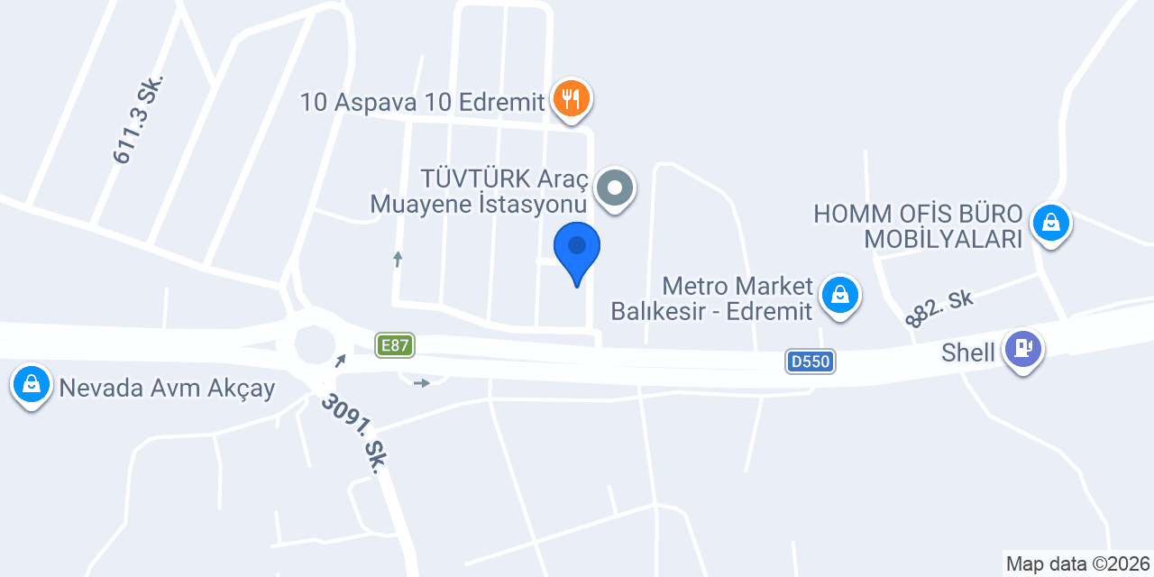 Edremit Adıgüzel Özel Opel Servisi konumu