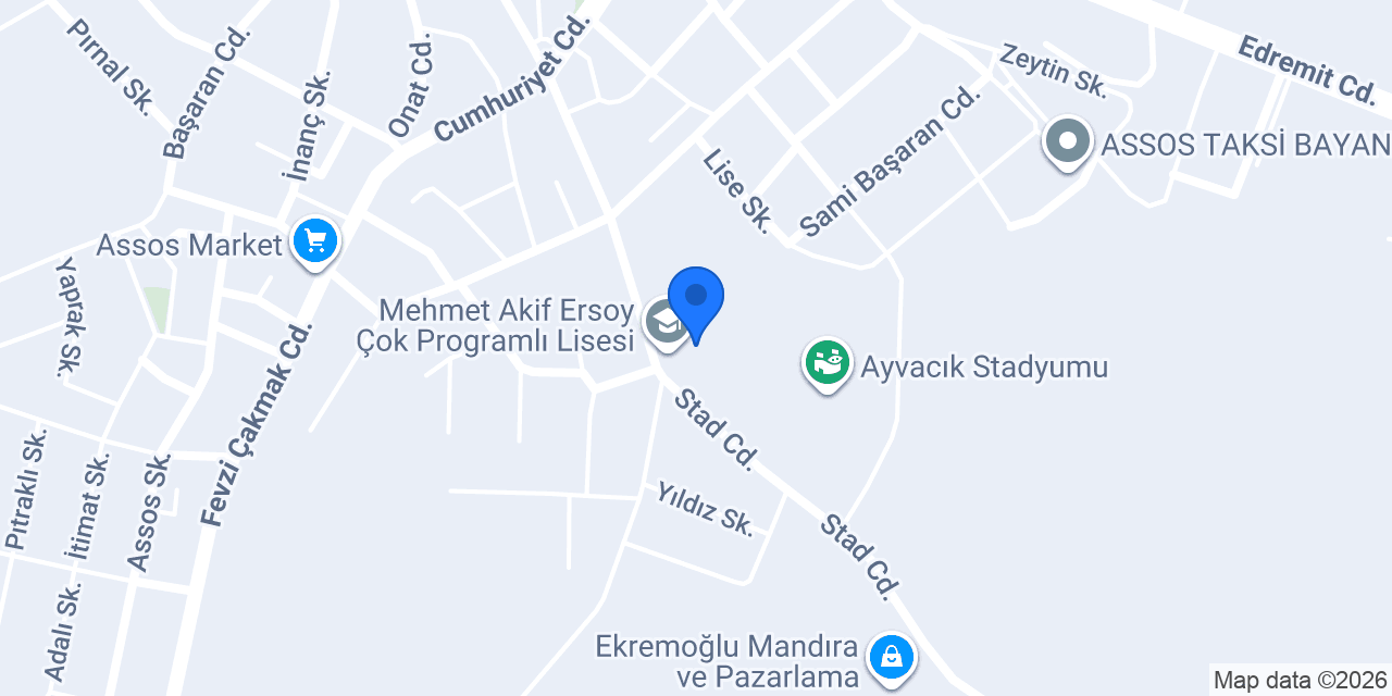 Mehmet Akif Ersoy Çok Programlı Lisesi konumu