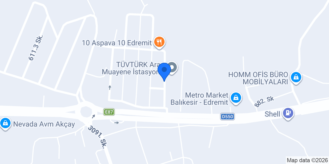 Bertan Ertürk Otomotiv konumu