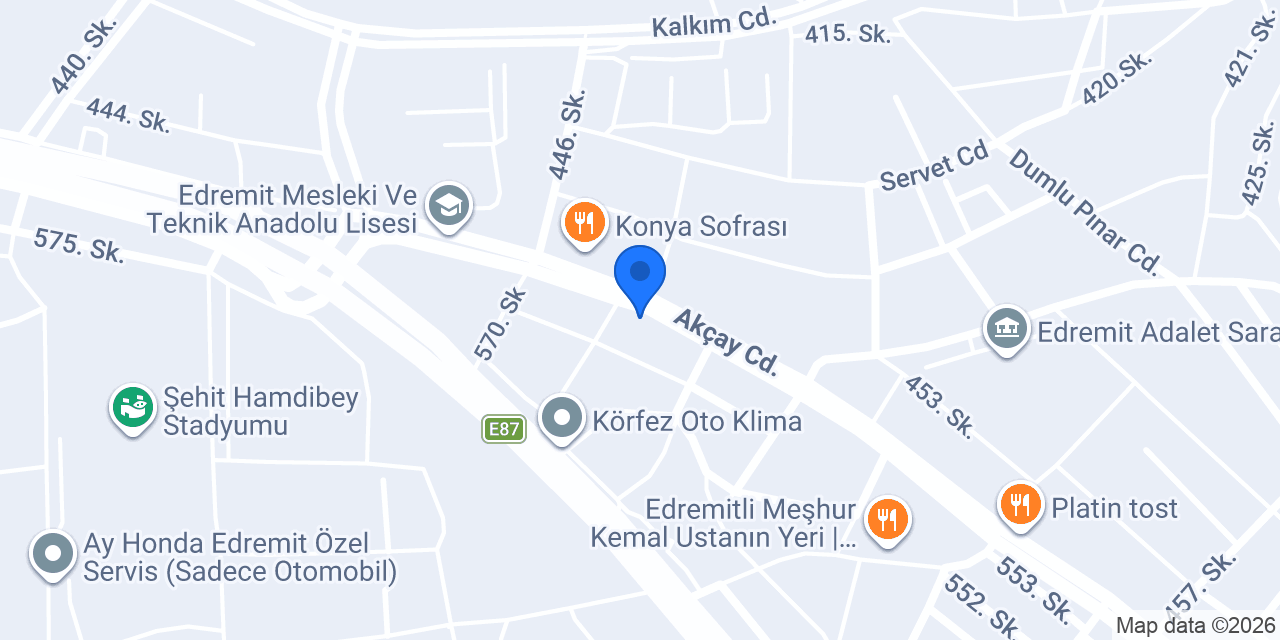 ASLAN MOTOR EDREMİT konumu