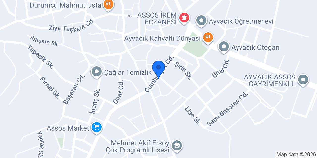 UMUT EMLAK AYVACIK konumu