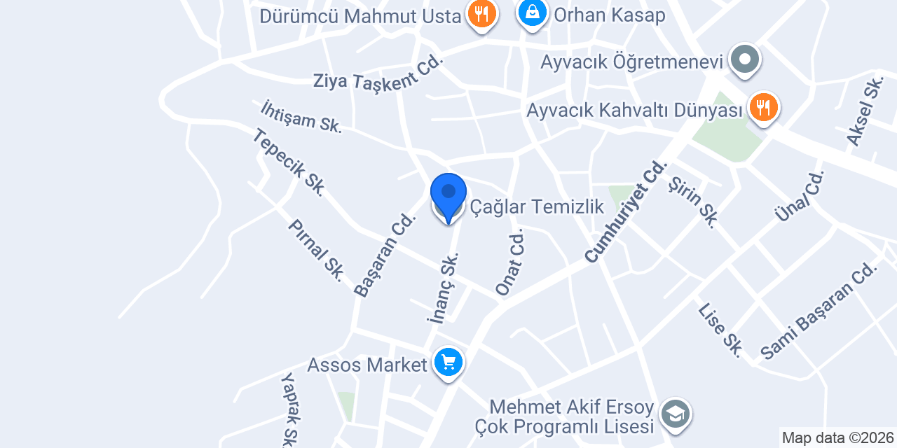 Çağlar Temizlik konumu