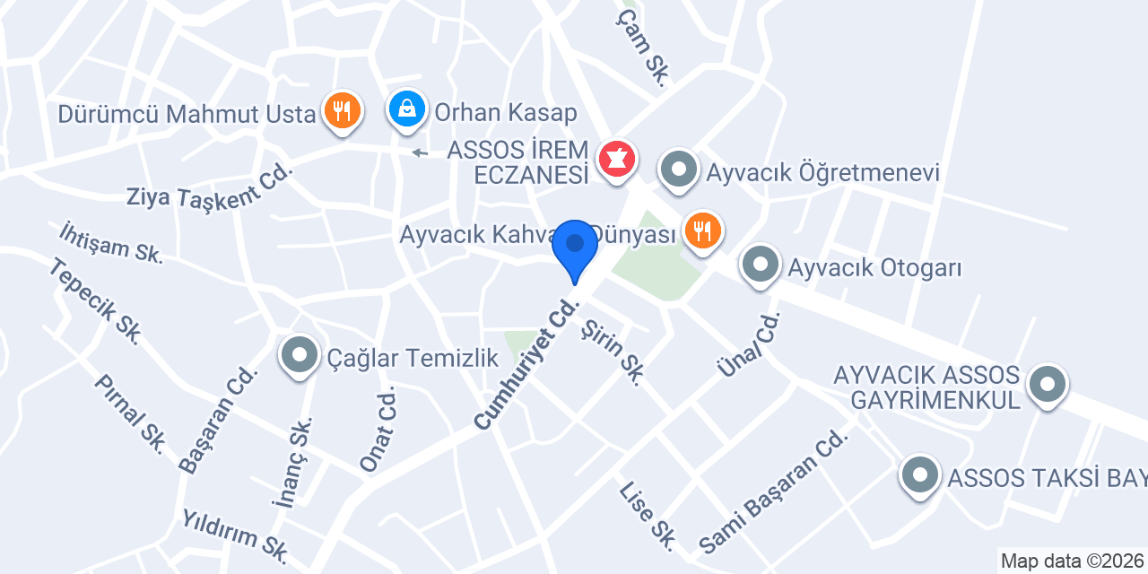 Ege Emlak Ayvacık konumu