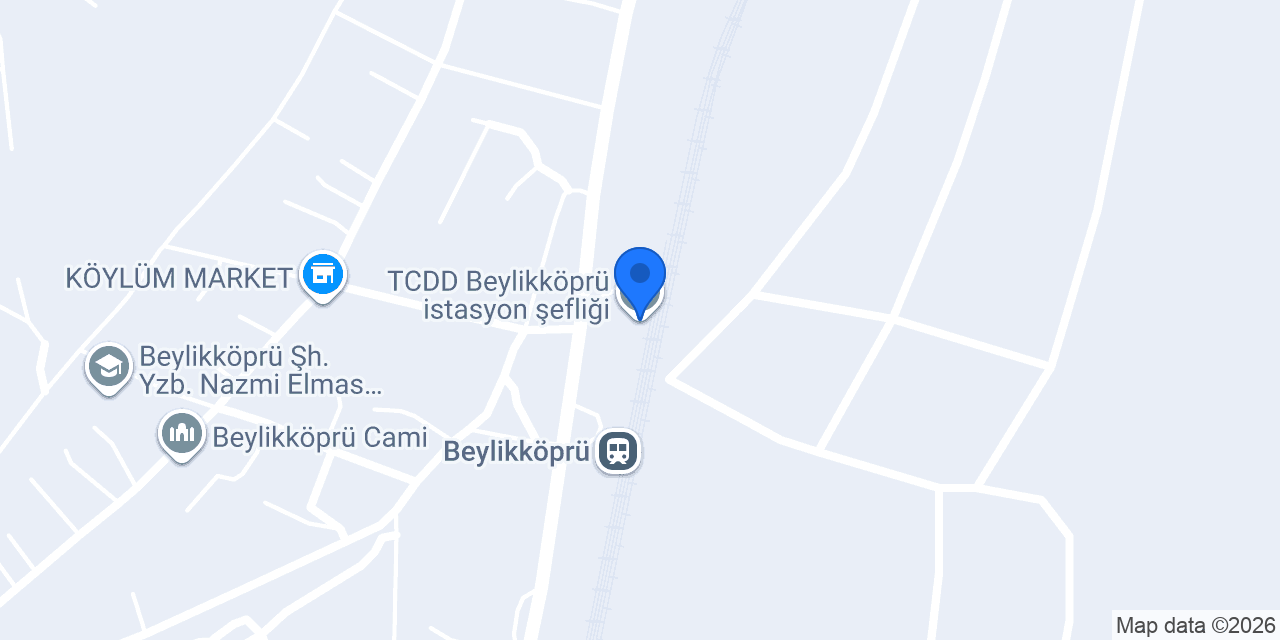 TCDD Beylikköprü istasyon şefliği konumu