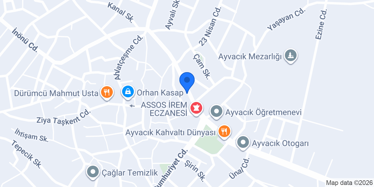 Halkbank Ayvacık Şubesi konumu