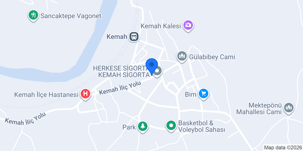 Kemah Belediyesi konumu