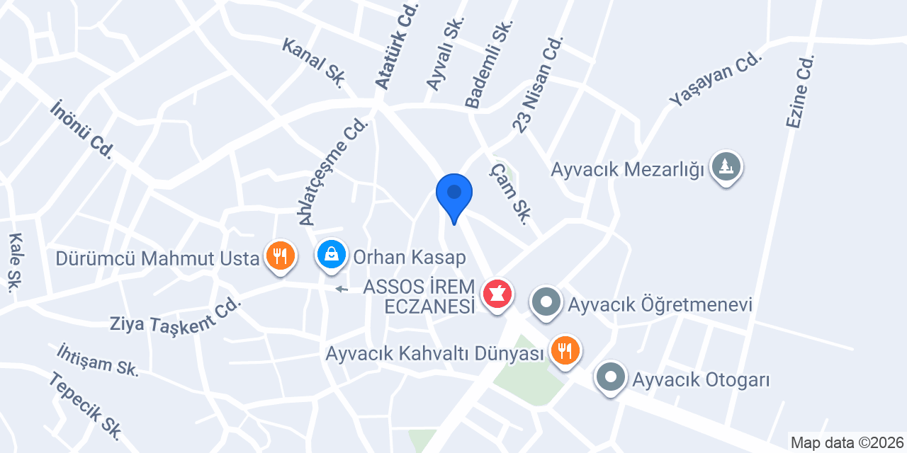 Ayvacık Cesa Çiğköfte konumu