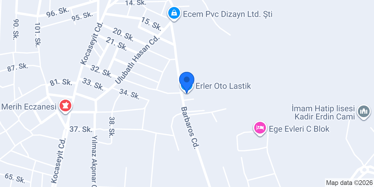 Erler Oto Lastik konumu