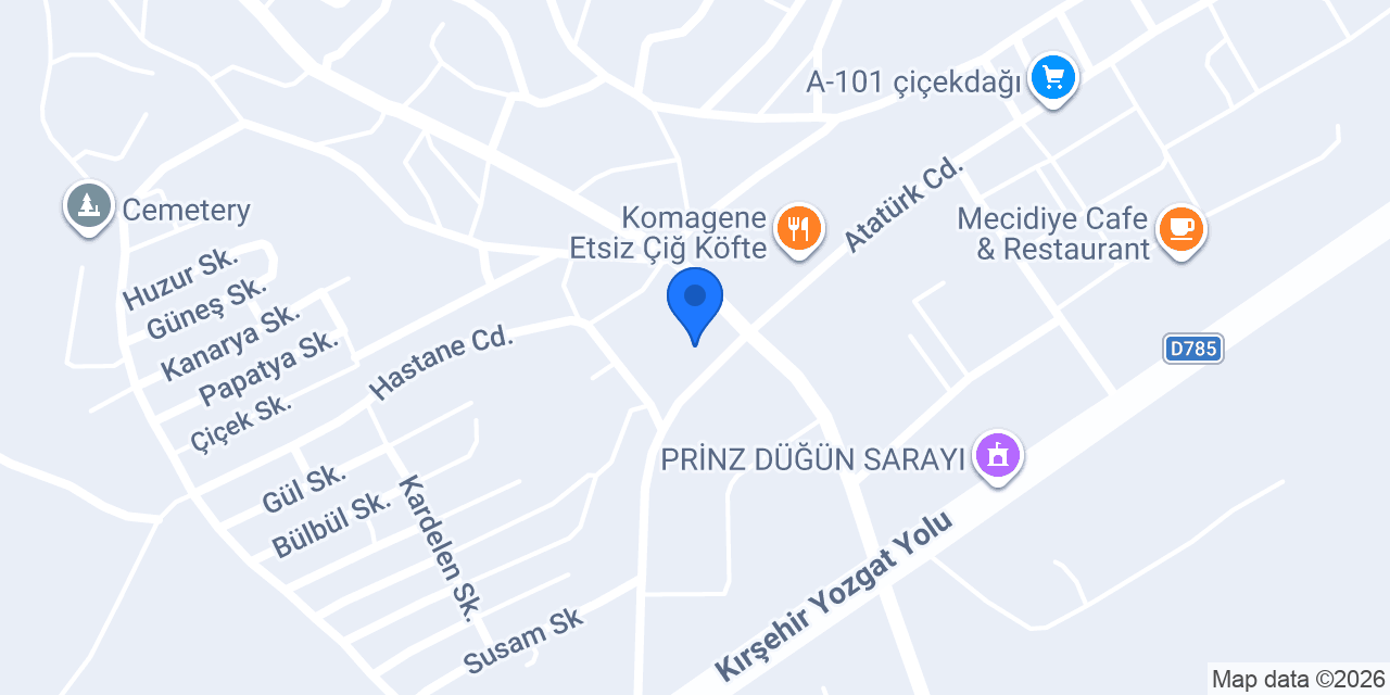 Çiçekdağı İlçe Milli Eğitim Müdürlüğü konumu