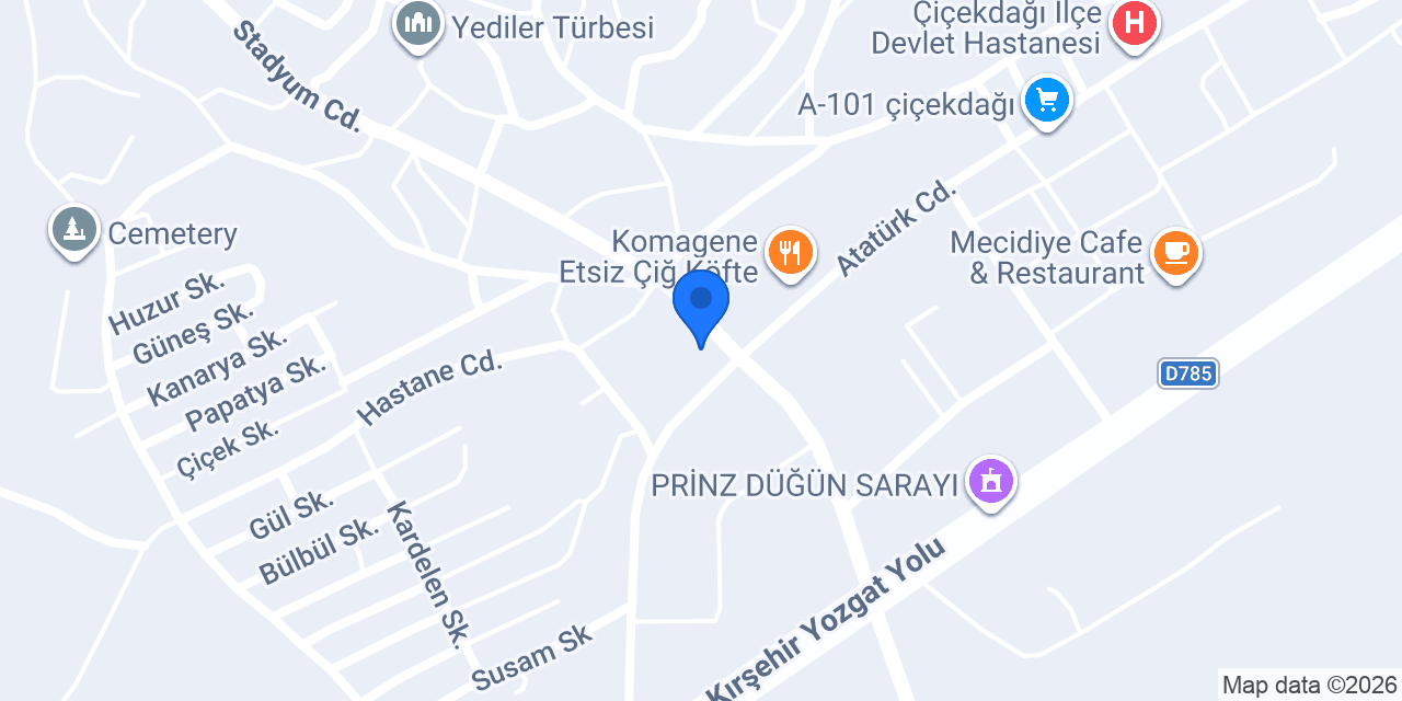 Çiçekdağı Vergi Dairesi Müdürlüğü konumu