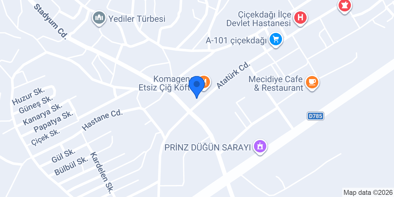 Çiçekdağı Taksi konumu