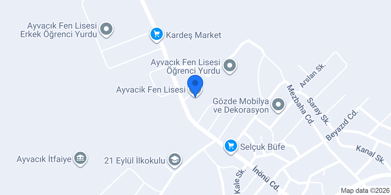 Ayvacik Fen Lisesi konumu