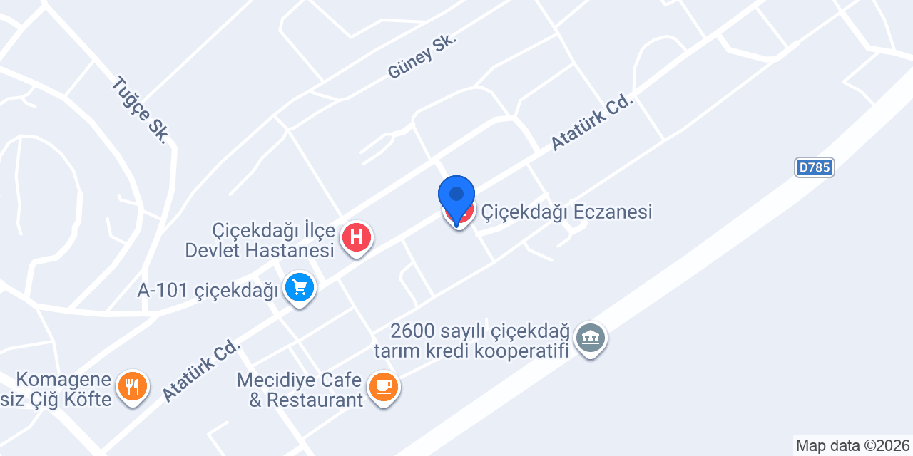 Çiçekdağı Belediyesi konumu
