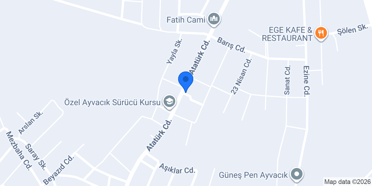 Hera Motors Ayvacık konumu
