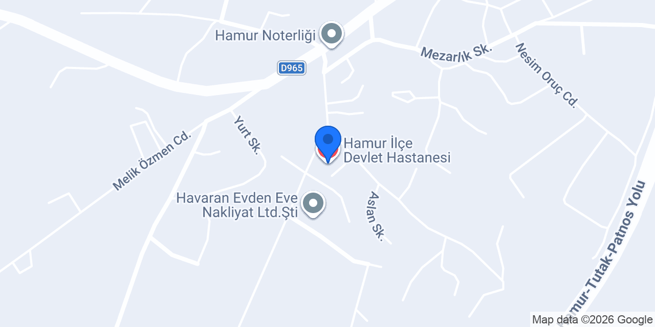 Hamur İlçe Devlet Hastanesi konumu