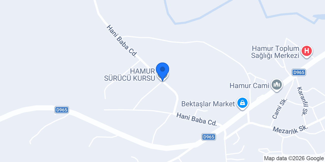 HAMUR SÜRÜCÜ KURSU konumu