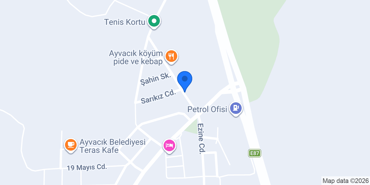 Ayvacık Gözleme EVİ konumu