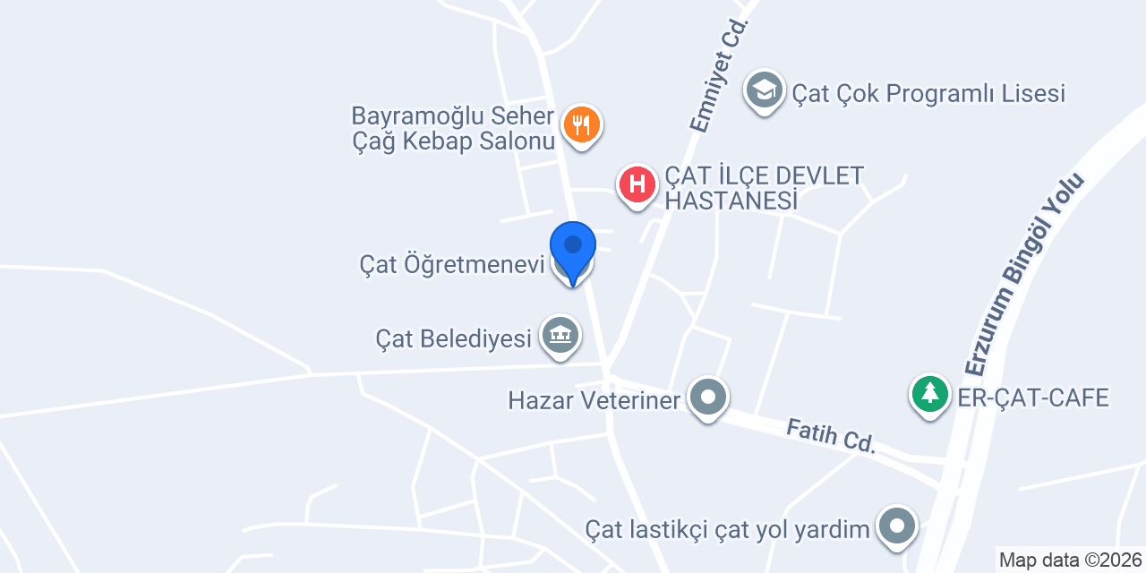 Çat Öğretmenevi konumu
