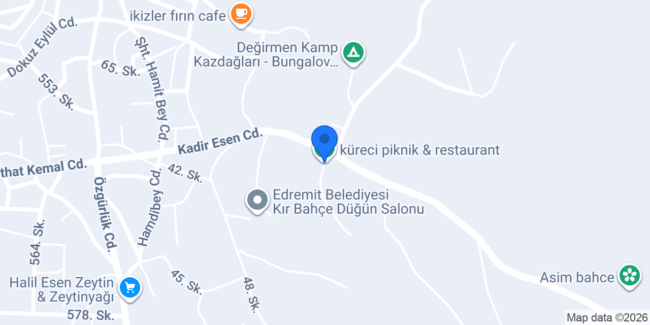 küreci piknik & restaurant konumu