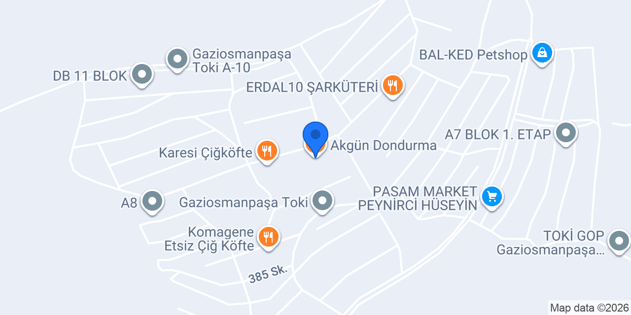 Akgün Dondurma konumu