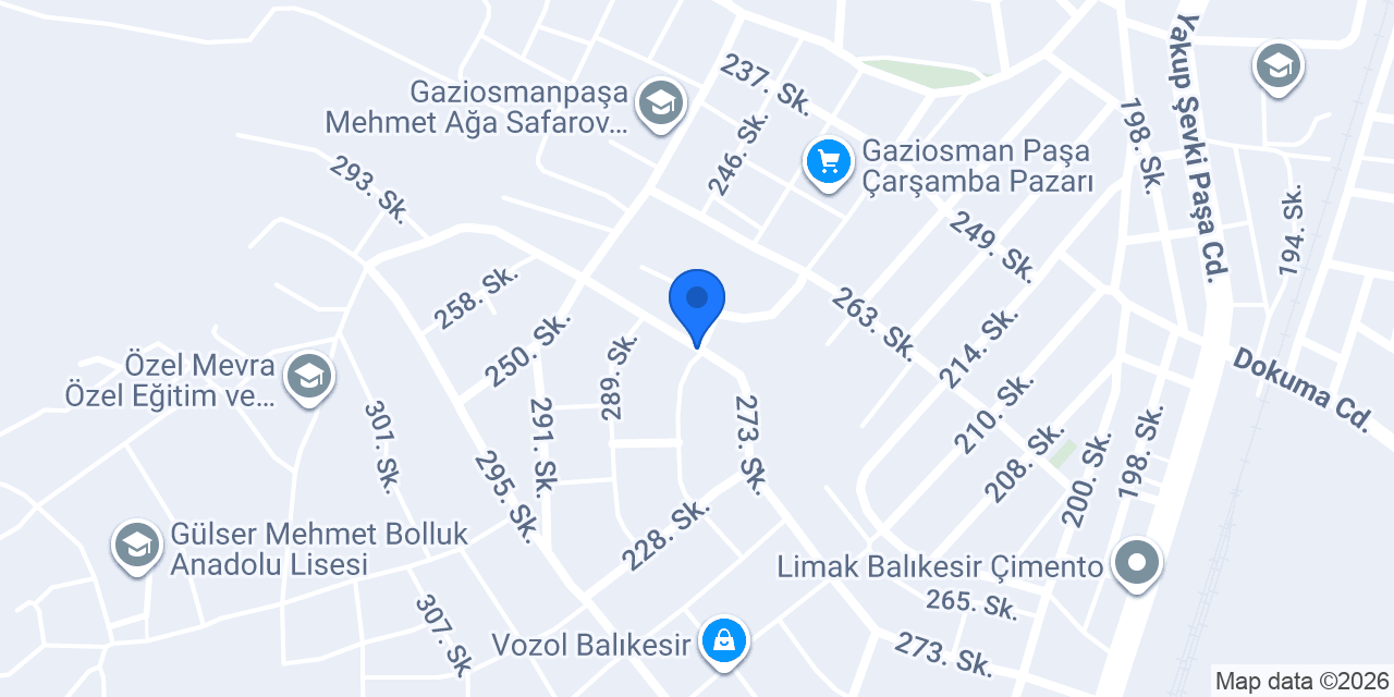 Özeray Temizlik konumu