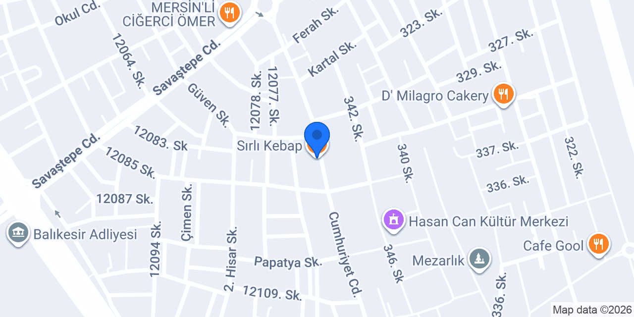Sırlı Kebap konumu
