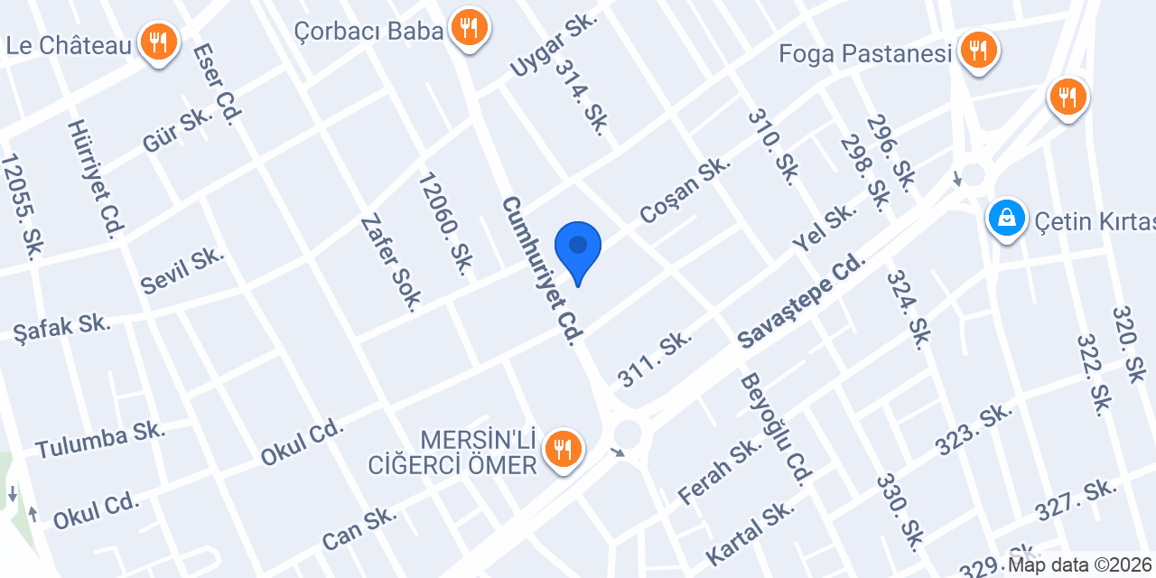 Çiğköfteci Abuzer Usta konumu