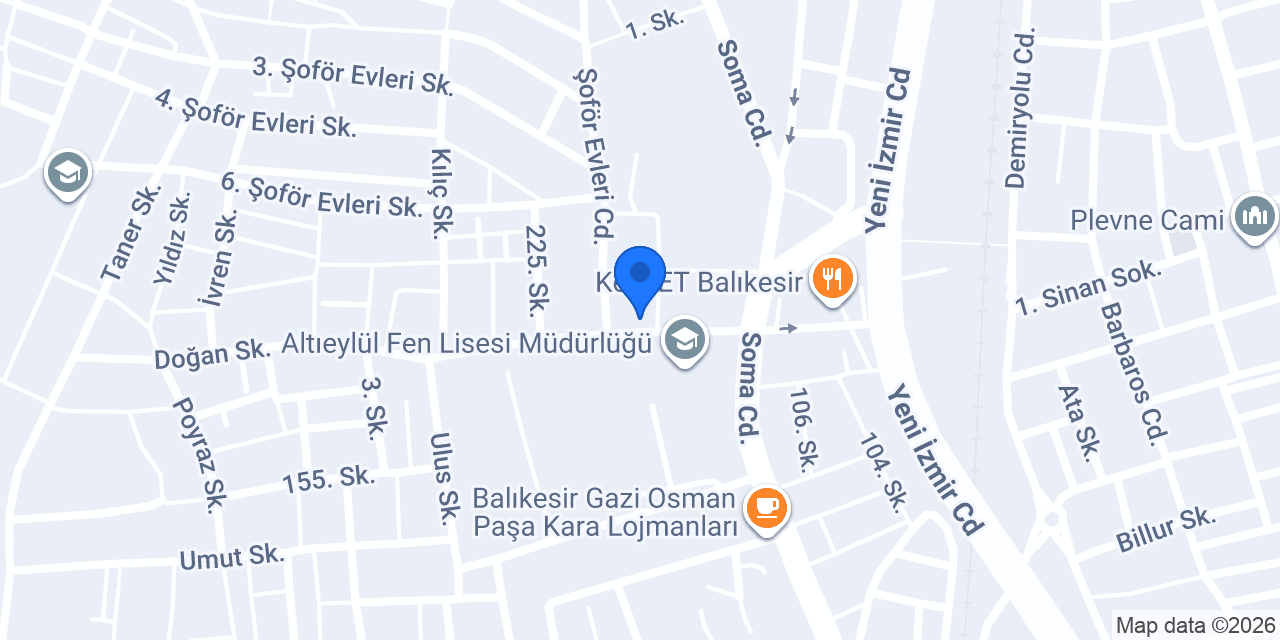 MELEK Dikim Atölyesi Terzi konumu