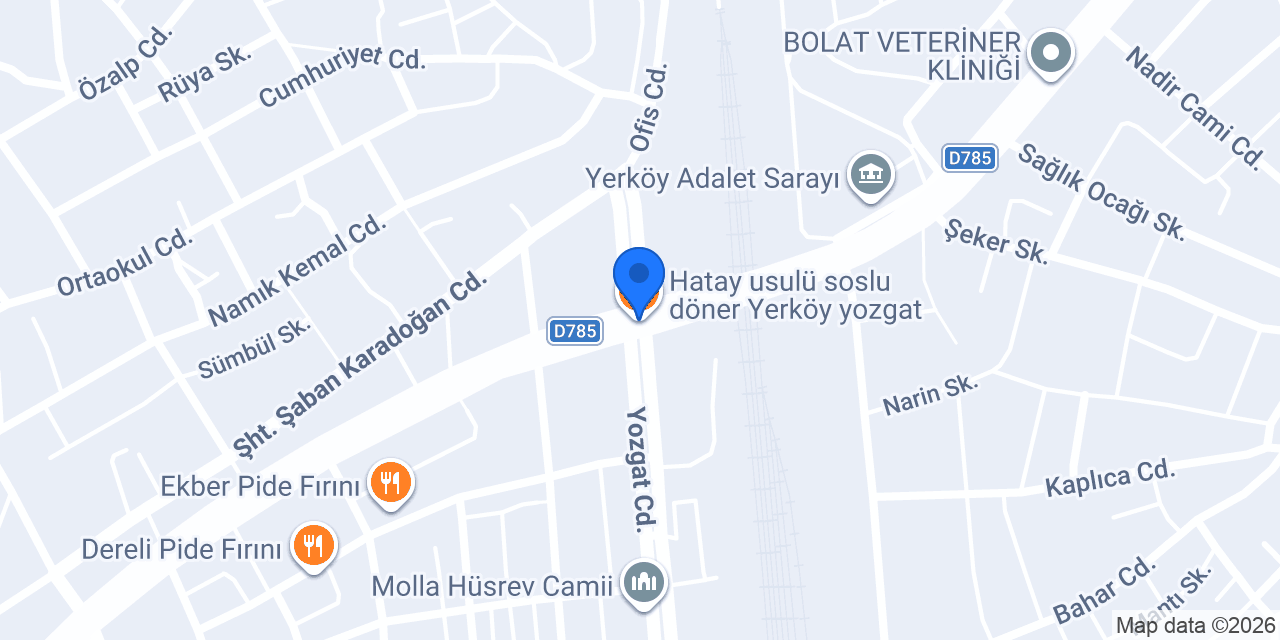 Mevlânâ Unlu mamüller konumu