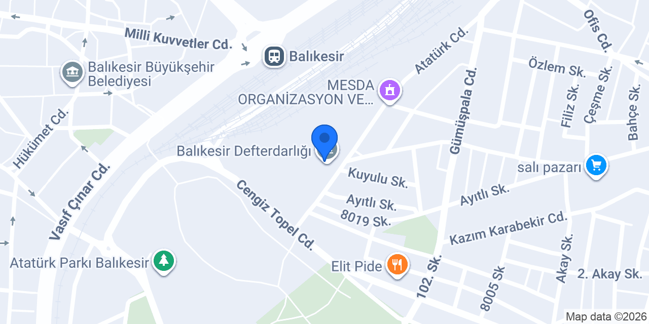 Balıkesir Defterdarlığı konumu