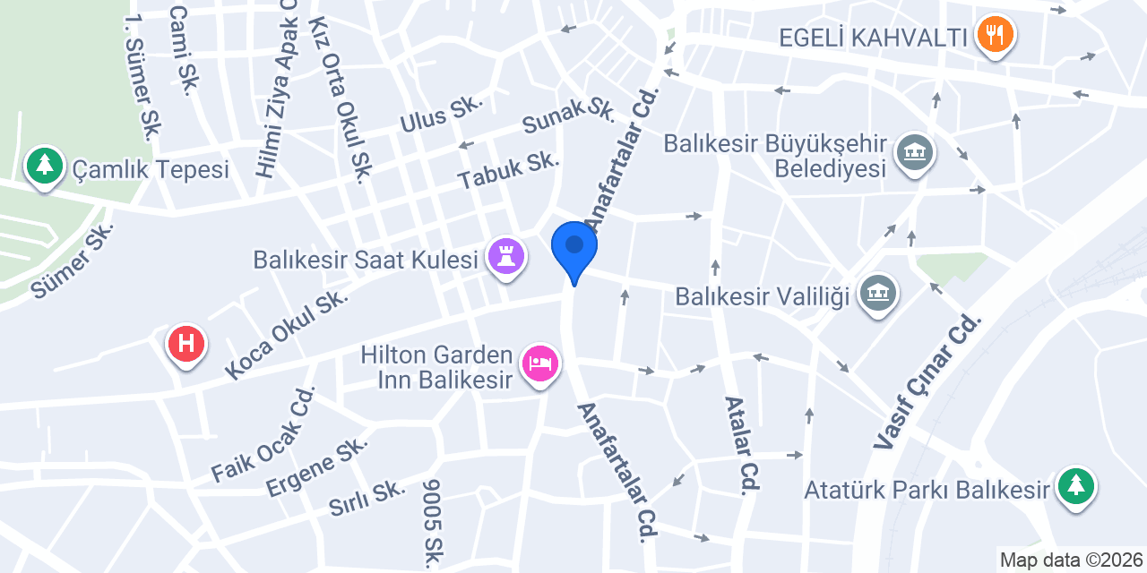 Anafarta Otel Balıkesir konumu
