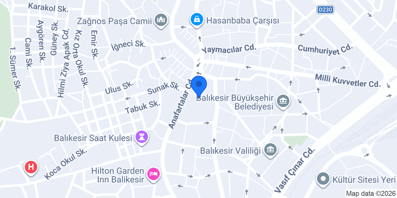 Balıkesir Eksen Kurs Lise Şubesi konumu