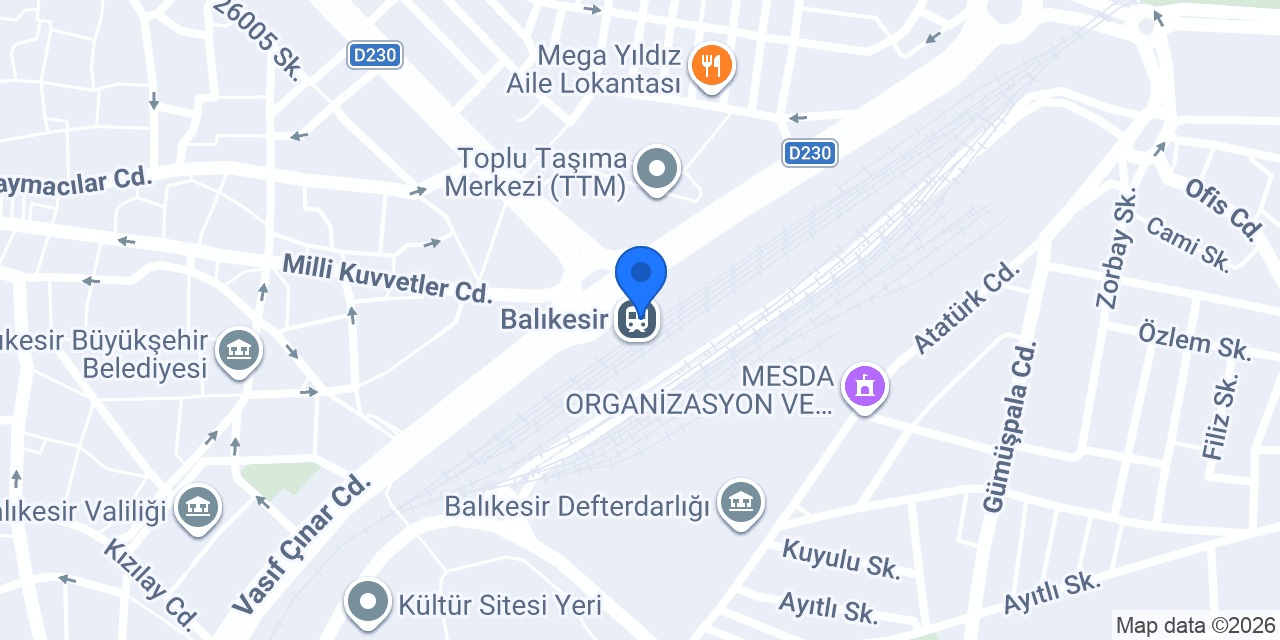 Balıkesir Gar Taksi konumu