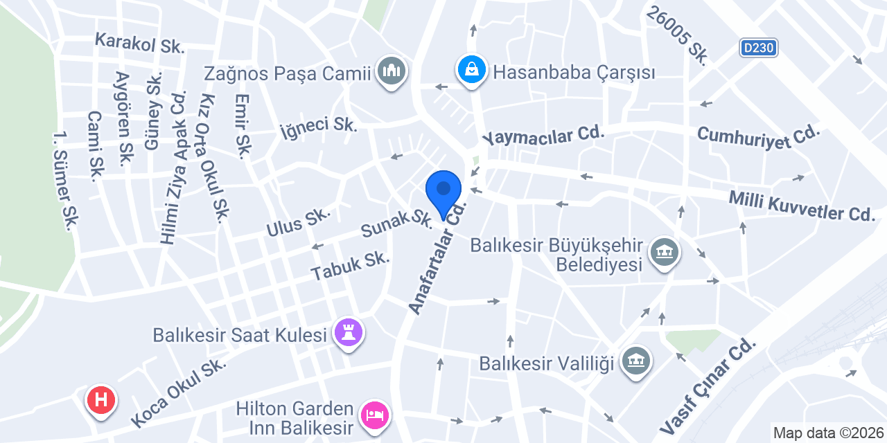 Balıkesir Şengüloğlu Baklava konumu