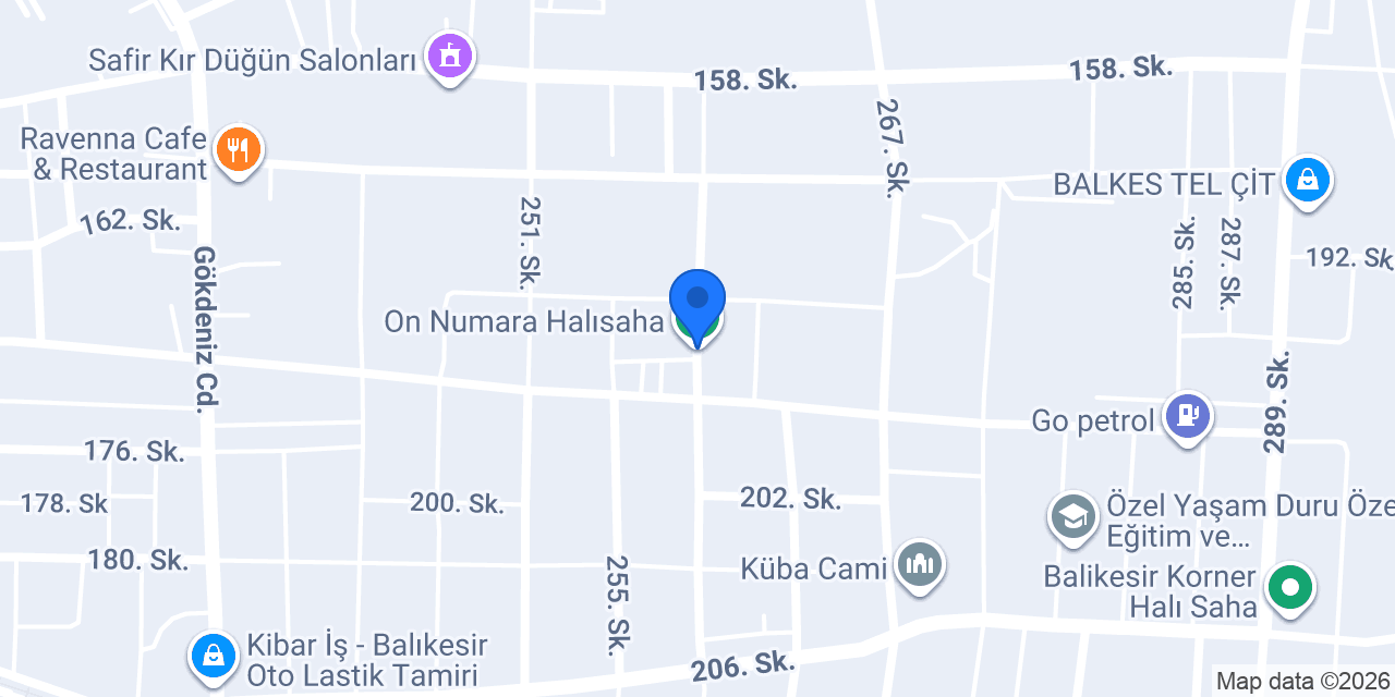 On Numara Halısaha konumu