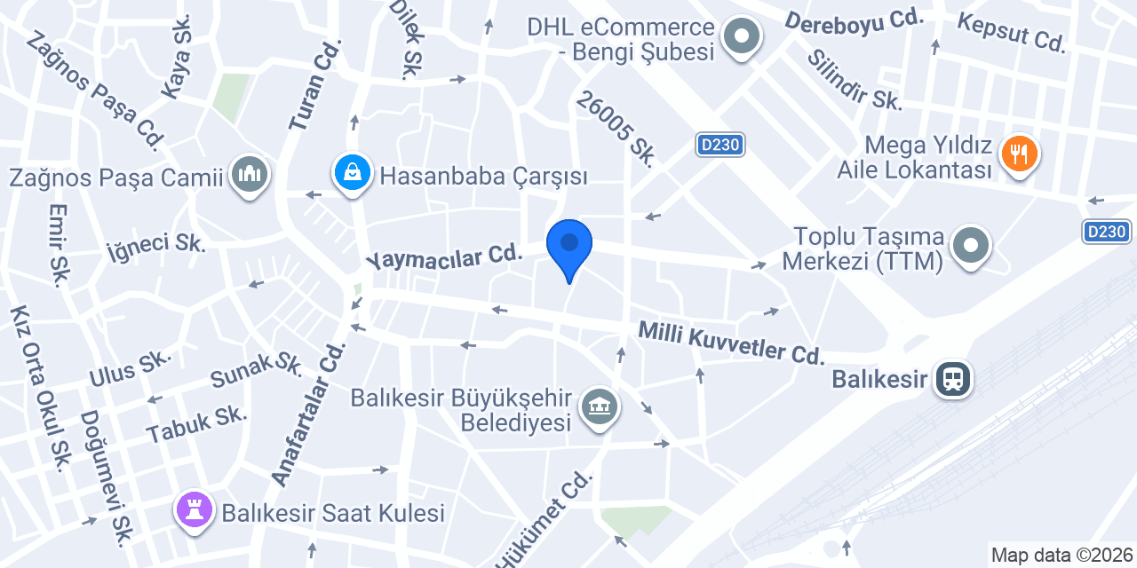Tekinler Otel konumu