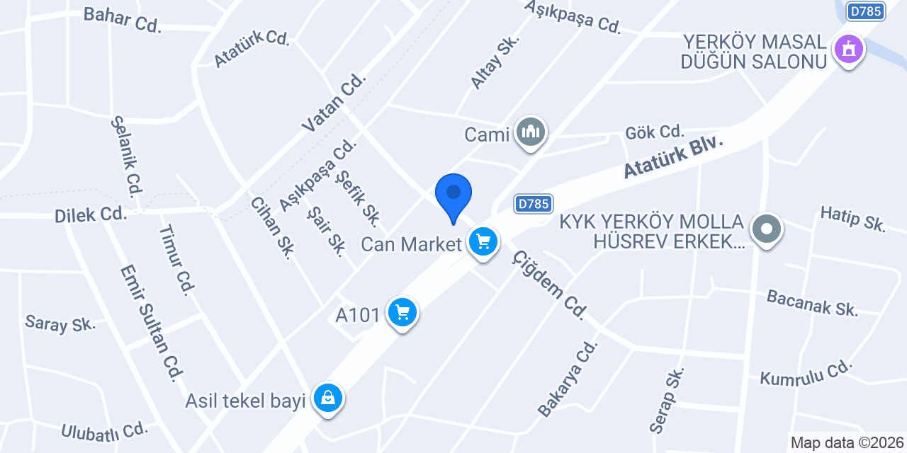 AKSOY GROUP YERKÖY konumu