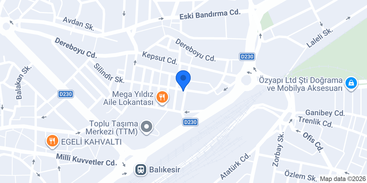 Öztürk Izgara Salonu konumu