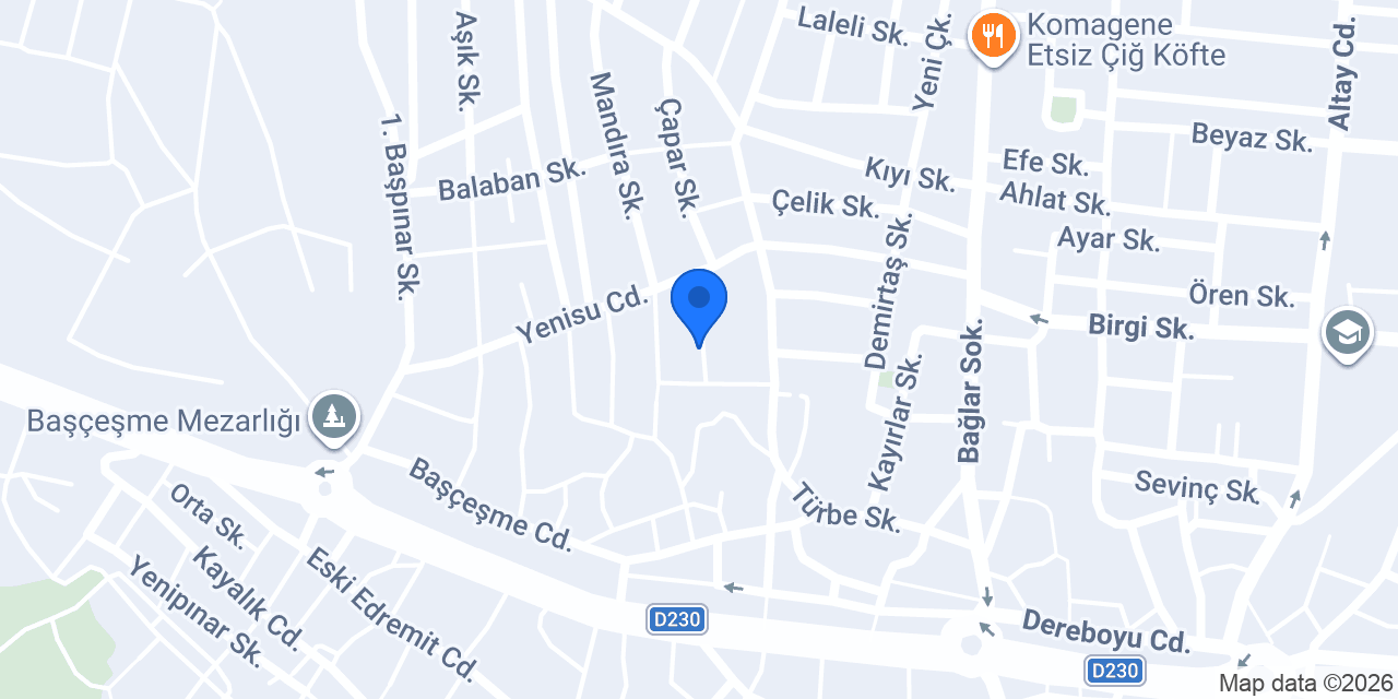 Sevinç Sıhhi Tesisat konumu