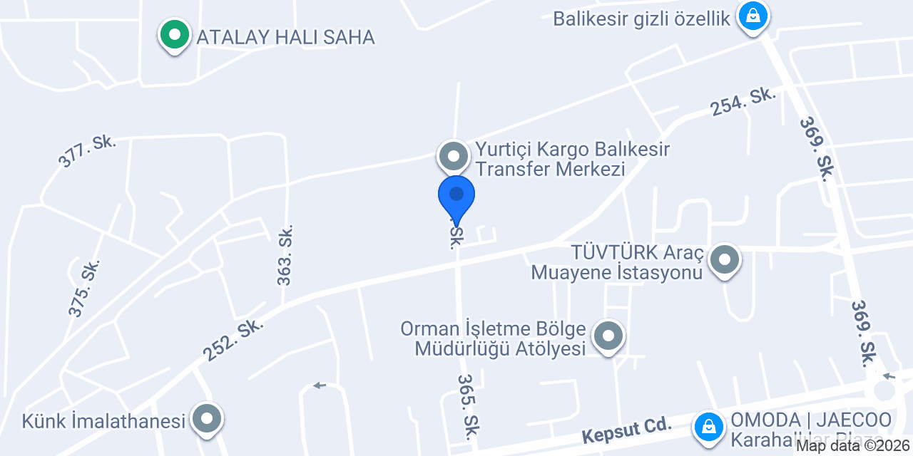 Atlas palet konumu