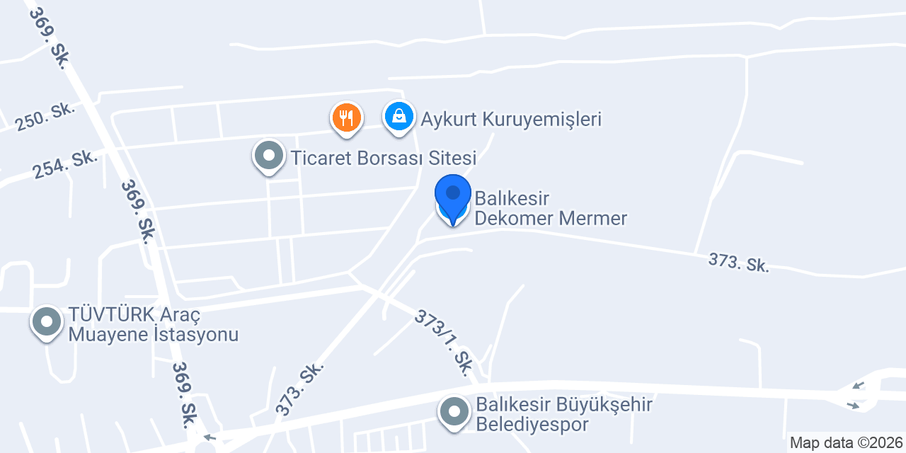 Balıkesir Dekomer Mermer konumu