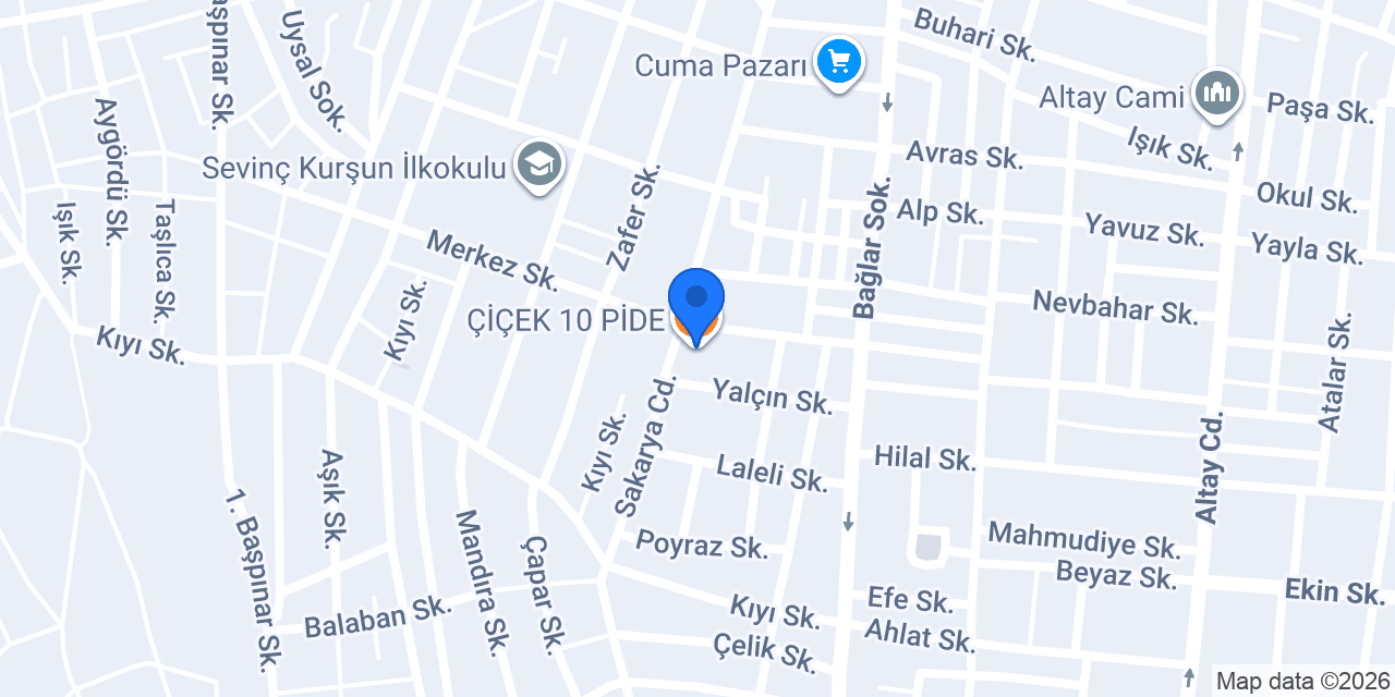 ÇİÇEK 10 PİDE konumu