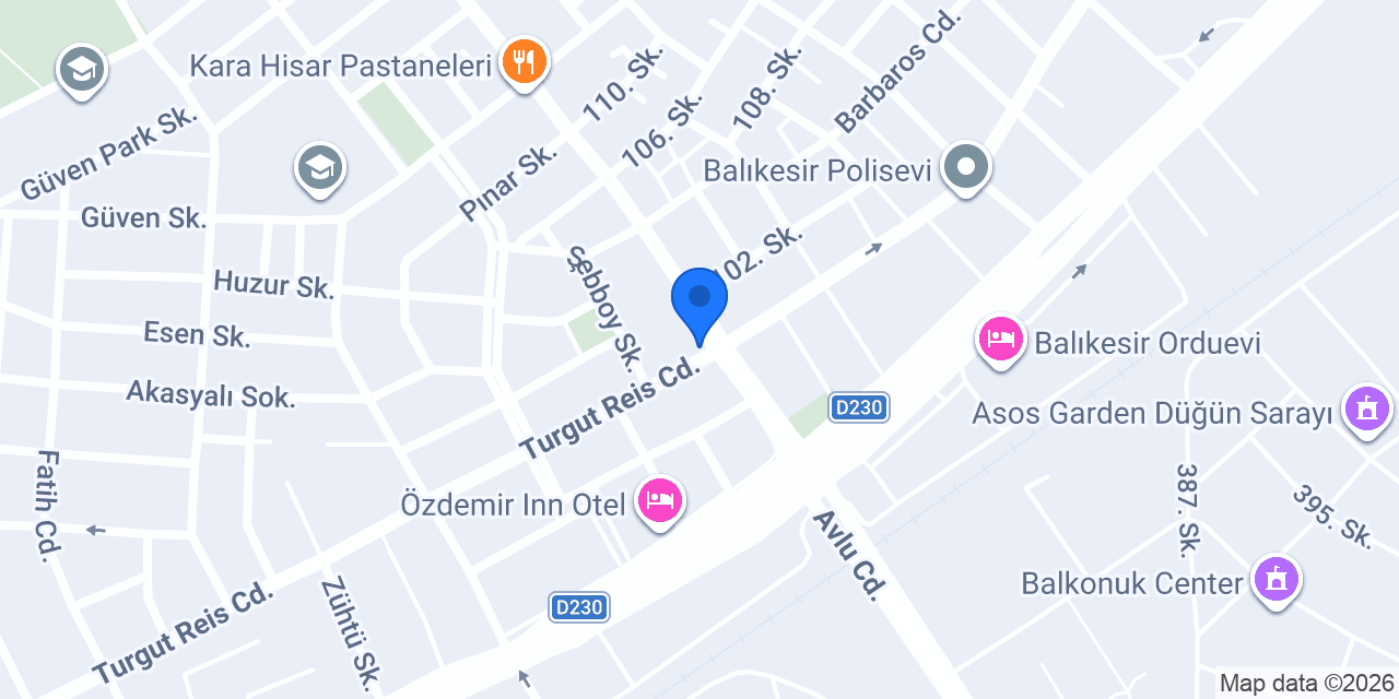 Balıkesir Arya Sanat konumu