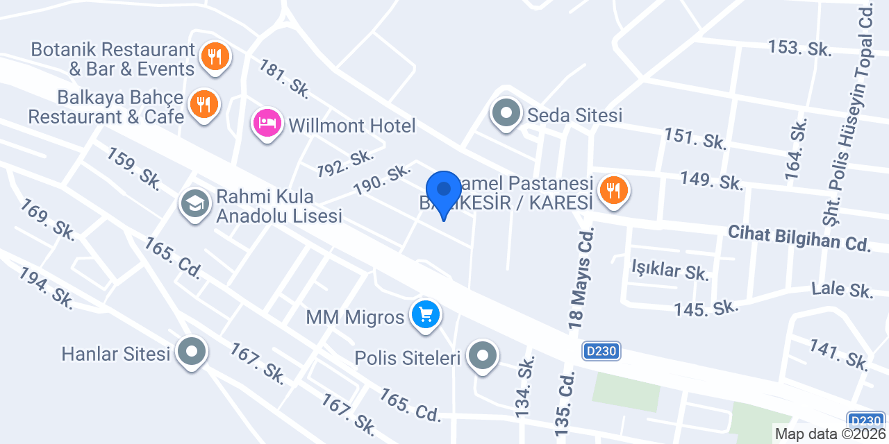 Emek Otomotiv konumu