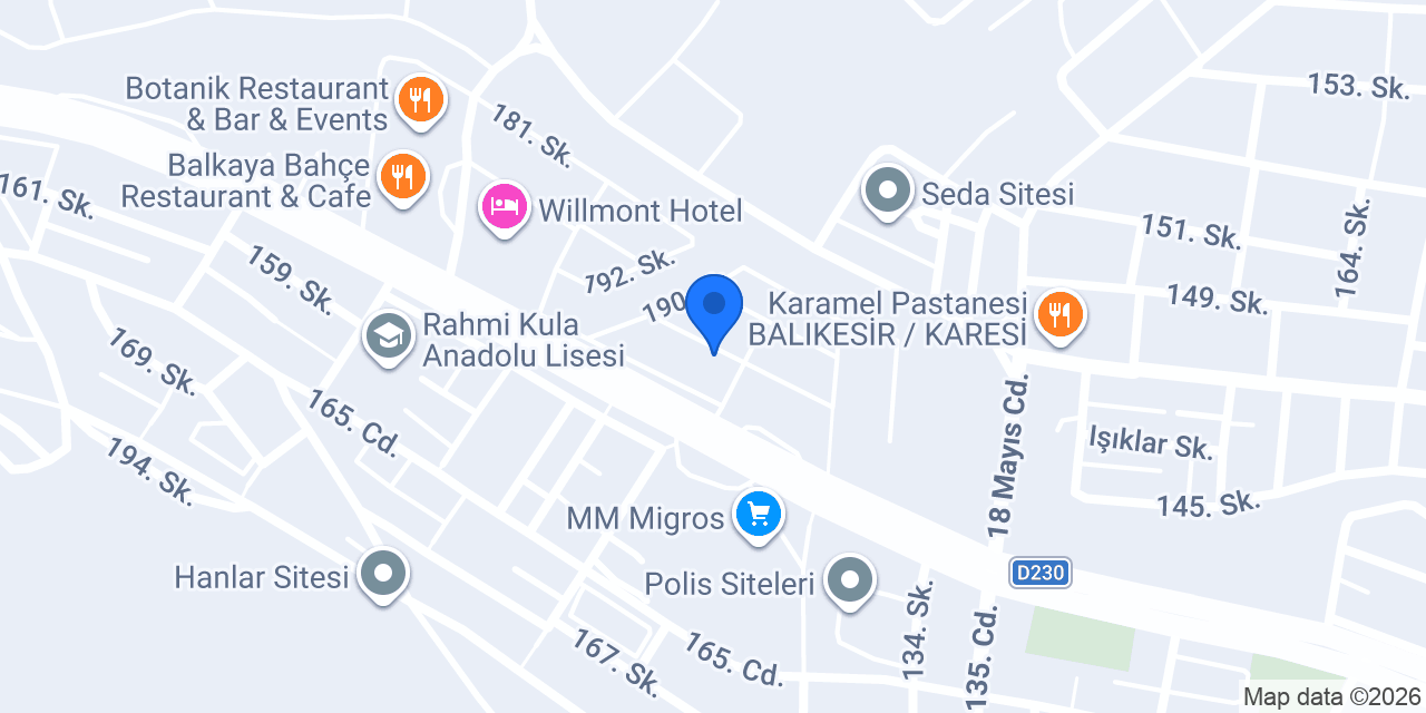 Akça Otomotiv konumu