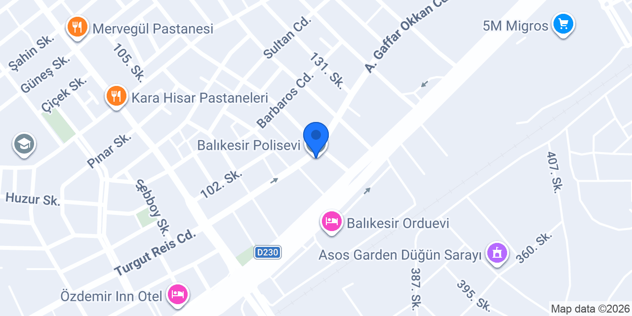 Balıkesir Polisevi konumu