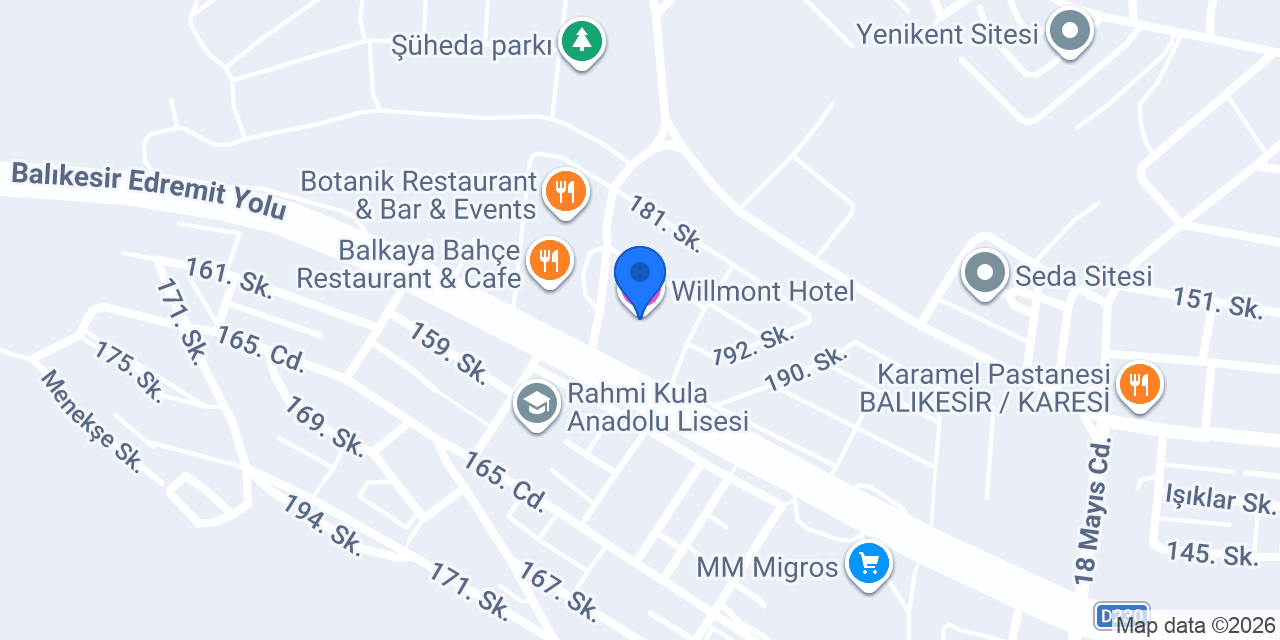 Willmont Hotel Balıkesir Masaj salonu & Spa konumu