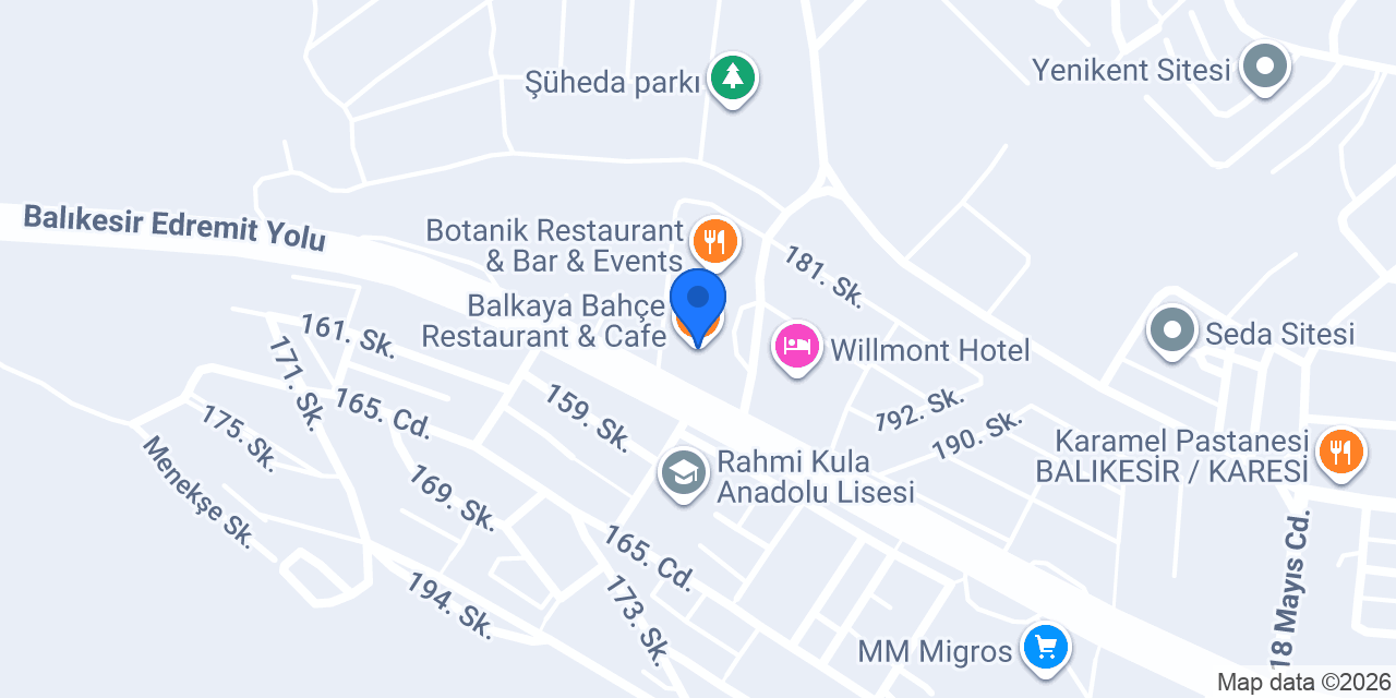Balkaya Bahçe Restaurant & Cafe konumu