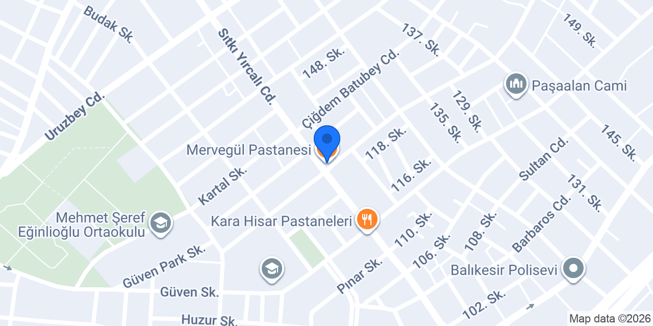Mervegül Pastanesi konumu